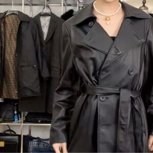 Vintage Balmain Sheepskin Leather Jacket Black